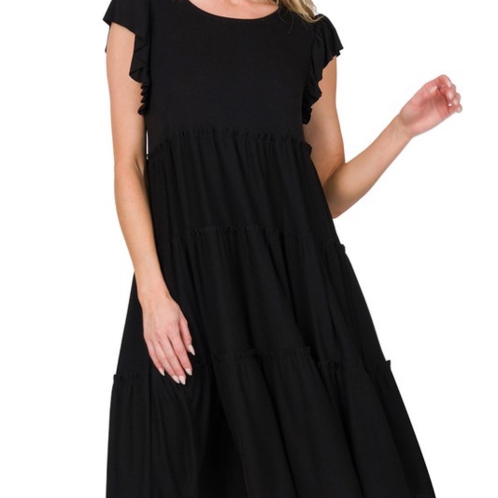 Black Ruffle Dress.
